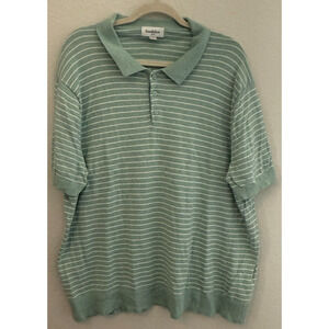 Goodfellow & Co Men's Short Sleeve Sweater Polo Green White Shirt Size XL Casual